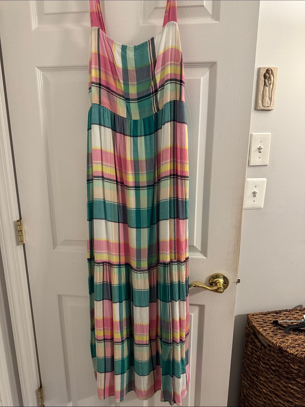 Loft Fashion Striped Maxi Dress in Pink, Teal & Cream